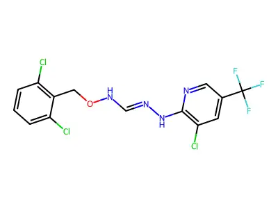 (E)-N-{[3-chloro-5-(trifluoromethyl)pyridin-2-yl]amino}-N'-[(2,6-dichlorophenyl)methoxy]methanimidamide structure