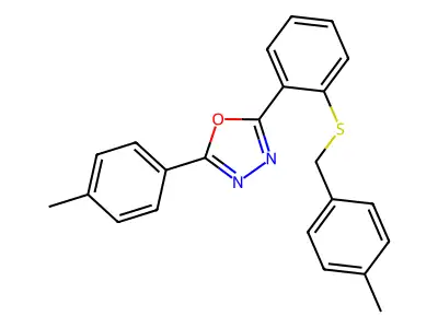 2-{2-[(4-Methylbenzyl)sulfanyl]phenyl}-5-(4-methylphenyl)-1,3,4-oxadiazole structure