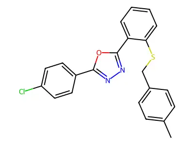 2-(4-Chlorophenyl)-5-{2-[(4-methylbenzyl)sulfanyl]phenyl}-1,3,4-oxadiazole structure