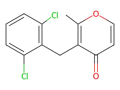 3-(2,6-dichlorobenzyl)-2-methyl-4H-pyran-4-one structure