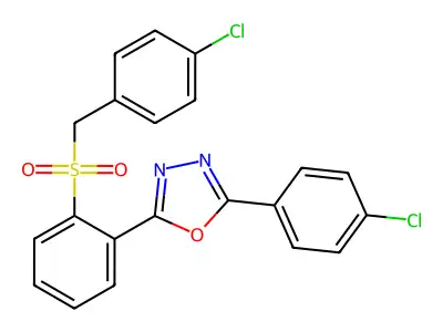 2-{2-[(4-Chlorobenzyl)sulfonyl]phenyl}-5-(4-chlorophenyl)-1,3,4-oxadiazole structure