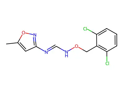 N-[(2,6-dichlorophenyl)methoxy]-N'-(5-methyl-1,2-oxazol-3-yl)methanimidamide structure