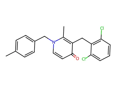 3-(2,6-dichlorobenzyl)-2-methyl-1-(4-methylbenzyl)-4(1H)-pyridinone structure