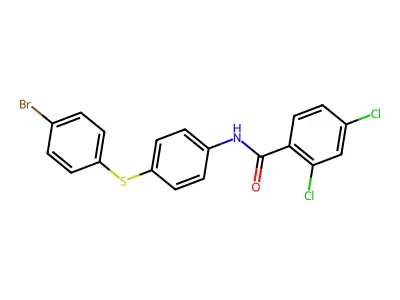 N-{4-[(4-bromophenyl)sulfanyl]phenyl}-2,4-dichlorobenzenecarboxamide structure