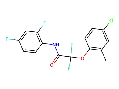 2-(4-chloro-2-methylphenoxy)-N-(2,4-difluorophenyl)-2,2-difluoroacetamide structure