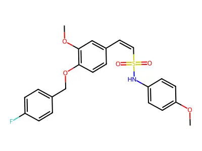 (Z)-2-{4-[(4-fluorobenzyl)oxy]-3-methoxyphenyl}-N-(4-methoxyphenyl)-1-ethenesulfonamide structure