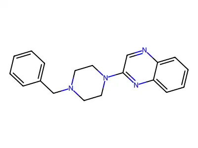 2-[4-(Phenylmethyl)-1-piperazinyl]quinoxaline structure