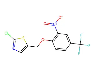 2-Chloro-5-{[2-nitro-4-(trifluoromethyl)phenoxy]methyl}-1,3-thiazole structure