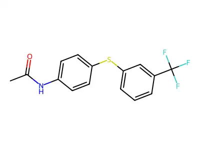 N-(4-{[3-(trifluoromethyl)phenyl]sulfanyl}phenyl)acetamide structure