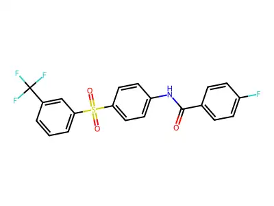 4-fluoro-N-[4-[3-(trifluoromethyl)phenyl]sulfonylphenyl]benzamide structure
