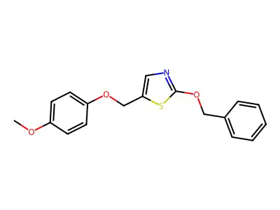 2-(Benzyloxy)-5-[(4-methoxyphenoxy)methyl]-1,3-thiazole structure