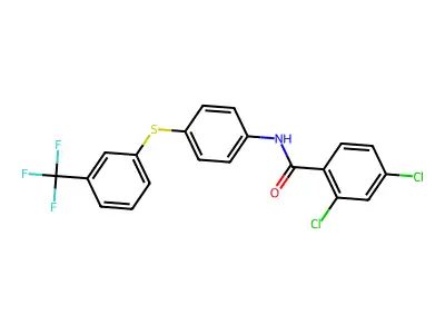 2,4-dichloro-N-[4-[3-(trifluoromethyl)phenyl]sulfanylphenyl]benzamide structure