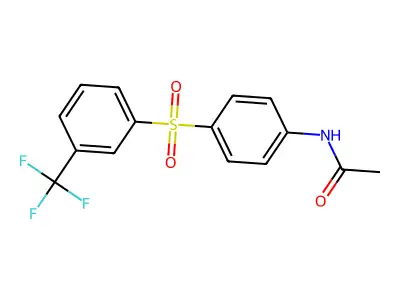 N-(4-{[3-(trifluoromethyl)phenyl]sulfonyl}phenyl)acetamide structure