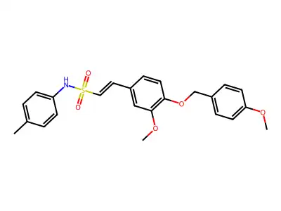 (E)-2-{3-methoxy-4-[(4-methoxybenzyl)oxy]phenyl}-N-(4-methylphenyl)-1-ethenesulfonamide structure