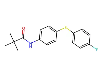 N-{4-[(4-fluorophenyl)sulfanyl]phenyl}-2,2-dimethylpropanamide structure