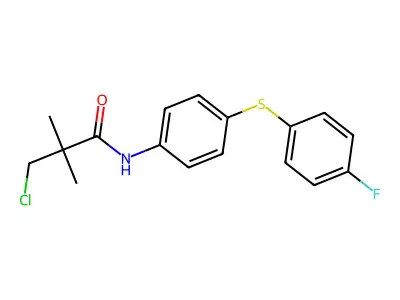 3-chloro-N-{4-[(4-fluorophenyl)sulfanyl]phenyl}-2,2-dimethylpropanamide structure