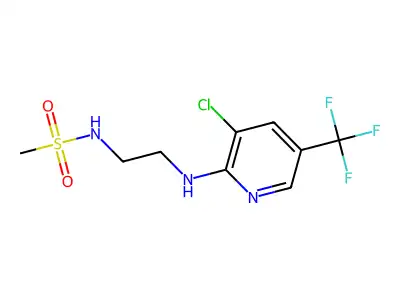 N-(2-{[3-chloro-5-(trifluoromethyl)-2-pyridinyl]amino}ethyl)methanesulfonamide structure