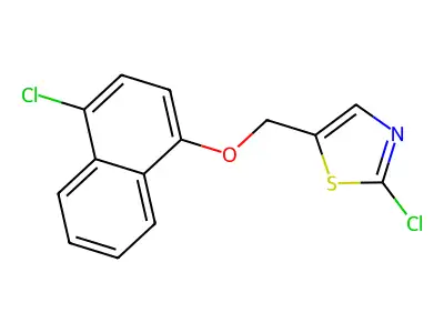 2-Chloro-5-{[(4-chloro-1-naphthyl)oxy]methyl}-1,3-thiazole structure