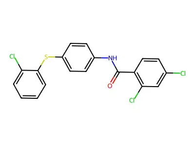 2,4-dichloro-N-[4-(2-chlorophenyl)sulfanylphenyl]benzamide structure