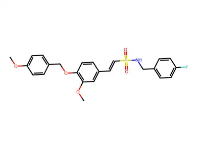 (E)-N-(4-fluorobenzyl)-2-{3-methoxy-4-[(4-methoxybenzyl)oxy]phenyl}-1-ethenesulfonamide structure