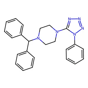 1-Benzhydryl-4-(1-phenyltetrazol-5-yl)piperazine structure