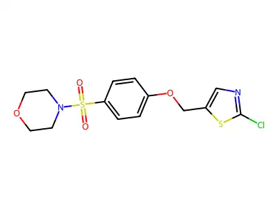 (2-Chloro-1,3-thiazol-5-yl)methyl 4-(morpholinosulfonyl)phenyl ether structure