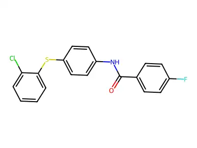 N-{4-[(2-chlorophenyl)sulfanyl]phenyl}-4-fluorobenzenecarboxamide structure