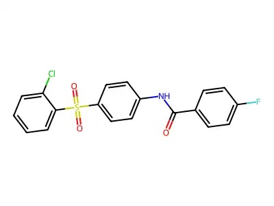 N-{4-[(2-chlorophenyl)sulfonyl]phenyl}-4-fluorobenzenecarboxamide structure