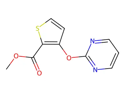 Methyl 3-(2-pyrimidinyloxy)-2-thiophenecarboxylate structure