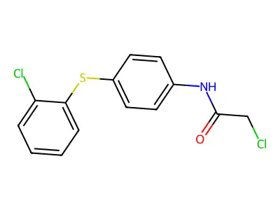 2-chloro-N-{4-[(2-chlorophenyl)sulfanyl]phenyl}acetamide structure