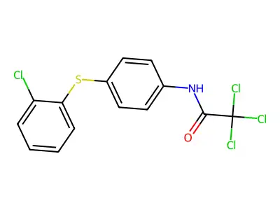 2,2,2-trichloro-N-{4-[(2-chlorophenyl)sulfanyl]phenyl}acetamide structure
