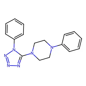 1-phenyl-4-(1-phenyl-1H-1,2,3,4-tetrazol-5-yl)piperazine structure