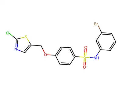 N-(3-bromophenyl)-4-[(2-chloro-1,3-thiazol-5-yl)methoxy]benzenesulfonamide structure