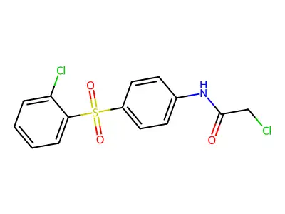 2-chloro-N-[4-(2-chlorophenyl)sulfonylphenyl]acetamide structure