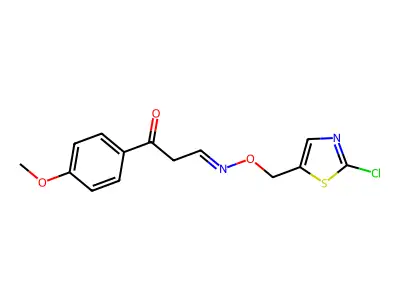 3-[(2-Chloro-1,3-thiazol-5-yl)methoxyimino]-1-(4-methoxyphenyl)propan-1-one structure