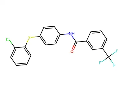 N-[4-(2-chlorophenyl)sulfanylphenyl]-3-(trifluoromethyl)benzamide structure