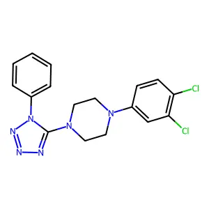 1-(3,4-dichlorophenyl)-4-(1-phenyl-1H-1,2,3,4-tetrazol-5-yl)piperazine structure