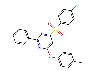 4-Chlorophenyl 6-(4-methylphenoxy)-2-phenyl-4-pyrimidinyl sulfone structure