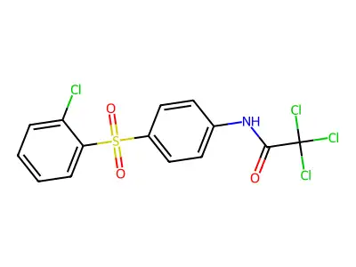2,2,2-trichloro-N-[4-(2-chlorophenyl)sulfonylphenyl]acetamide structure