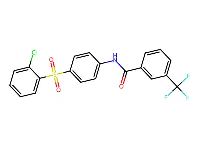 N-[4-(2-chlorophenyl)sulfonylphenyl]-3-(trifluoromethyl)benzamide structure