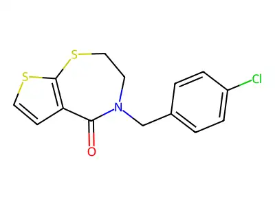 4-(4-chlorobenzyl)-3,4-dihydrothieno[3,2-f][1,4]thiazepin-5(2H)-one structure