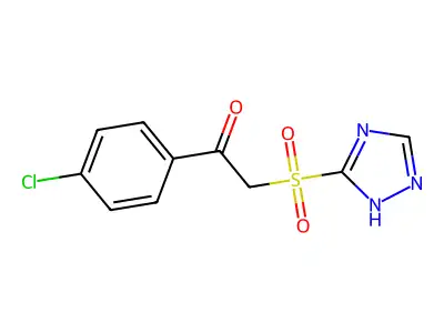 1-(4-chlorophenyl)-2-(1H-1,2,4-triazol-3-ylsulfonyl)-1-ethanone structure