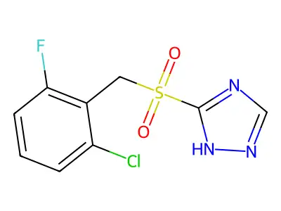 3-[(2-chloro-6-fluorobenzyl)sulfonyl]-1H-1,2,4-triazole structure