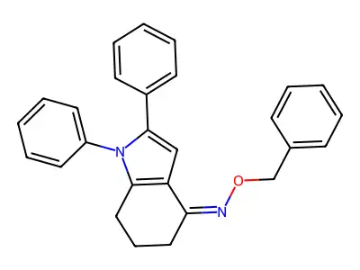 1,2-diphenyl-N-phenylmethoxy-6,7-dihydro-5H-indol-4-imine structure