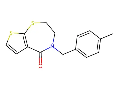 4-(4-methylbenzyl)-3,4-dihydrothieno[3,2-f][1,4]thiazepin-5(2H)-one structure