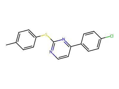 4-(4-Chlorophenyl)-2-[(4-methylphenyl)sulfanyl]pyrimidine structure