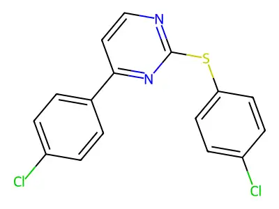4-(4-Chlorophenyl)-2-[(4-chlorophenyl)sulfanyl]pyrimidine structure