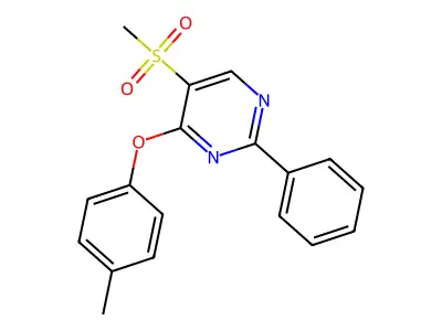 4-(4-Methylphenoxy)-5-(methylsulfonyl)-2-phenylpyrimidine structure