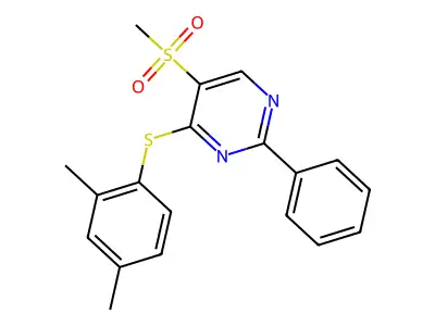 4-[(2,4-Dimethylphenyl)sulfanyl]-5-(methylsulfonyl)-2-phenylpyrimidine structure