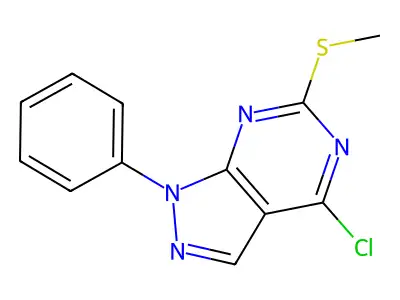 4-Chloro-6-methylsulfanyl-1-phenylpyrazolo[3,4-d]pyrimidine structure